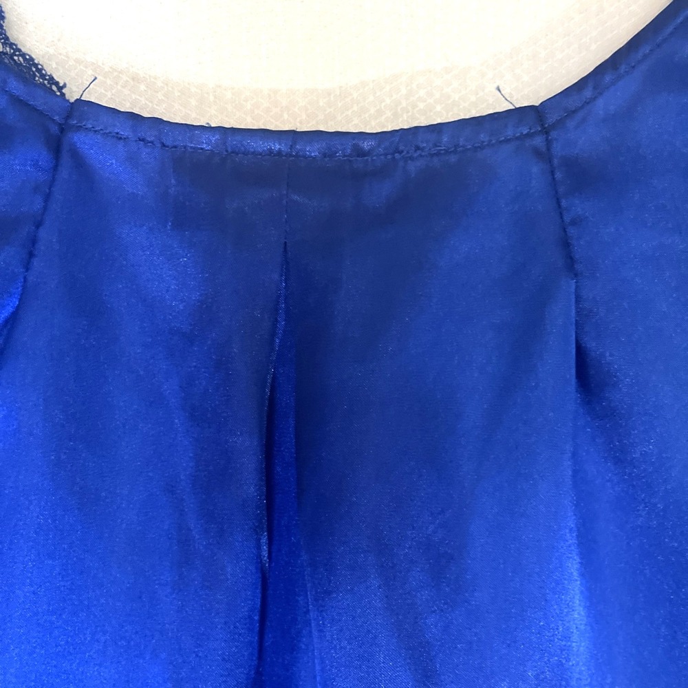 Amoureuse Women's 4x Royal Blue Satin 3/4 Sleeve V Neck Long Pajamas Size 4X - Picture 5 of 11